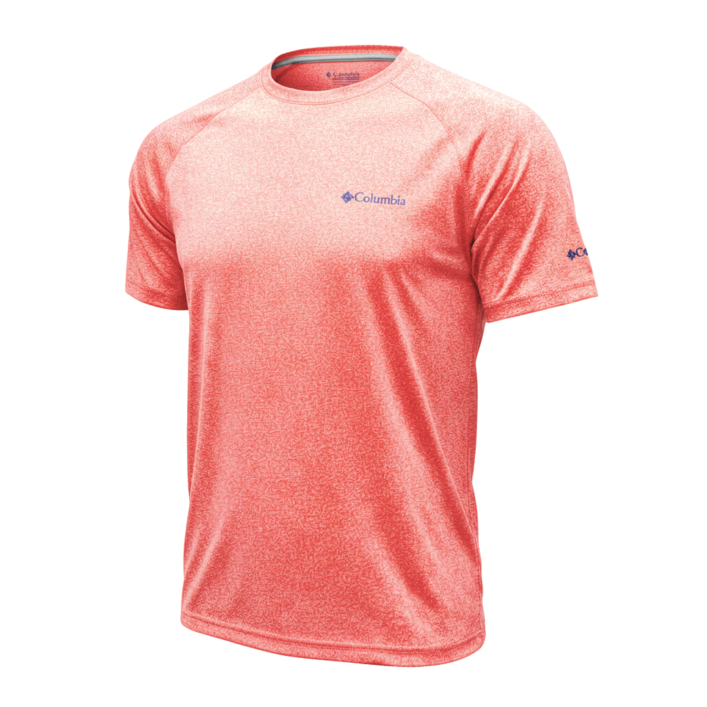 COLUMBIA MENS T-SHIRT (CORAL RED)